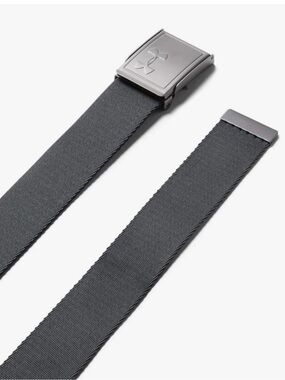 Under Armour Black & Silver Gray Webbing Belt with Brushed Buckle - 32”